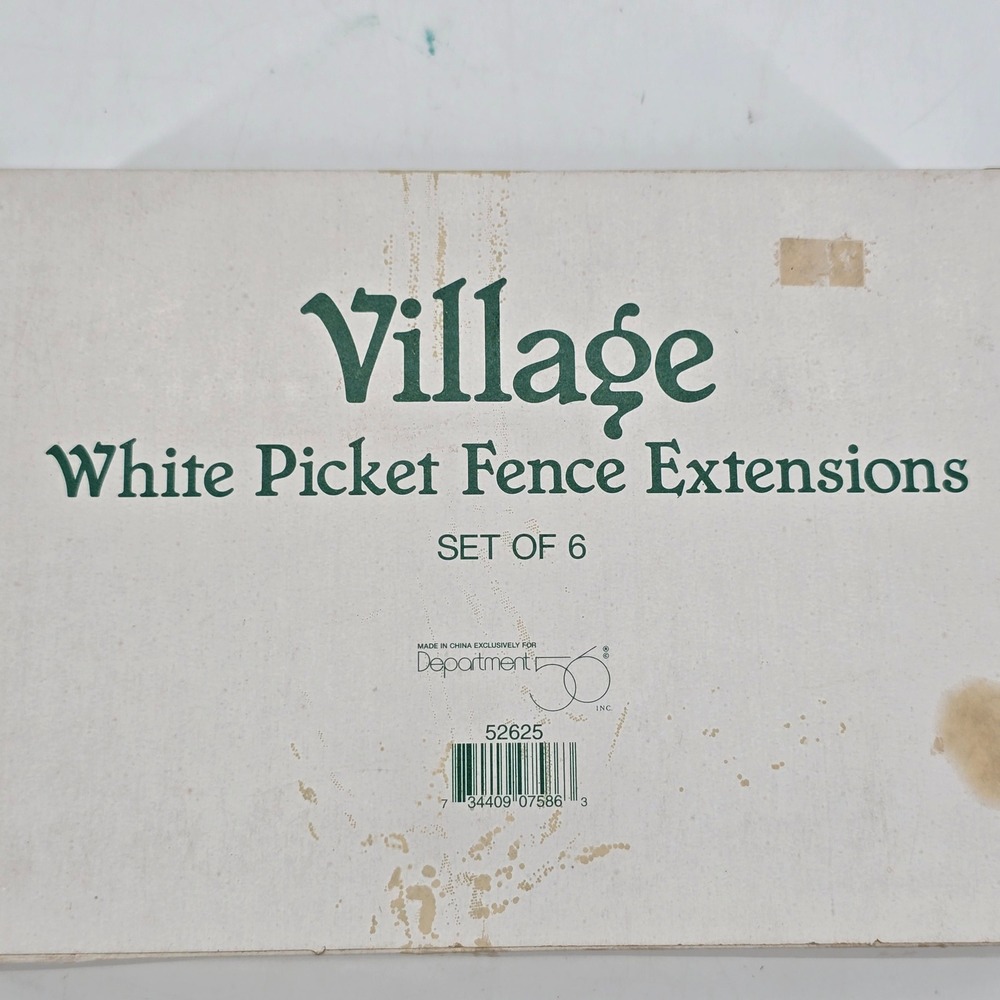 Department 56 Village White Picket Fence Extensions Set of 6 52625 White Birds